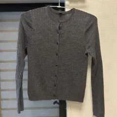 メリノリブクルーネックショートカーディガン　M