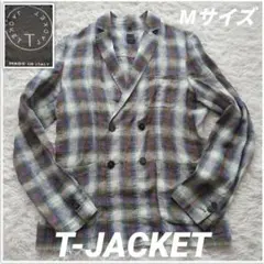 T-JACKET ダブルテーラードジャケット M マルチカラー リネン100%のサムネイル