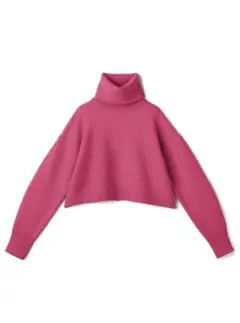 GRL タートルネッククロップド丈ニットトップス