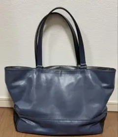 LANVIN en Bleu ネイビー レザートートバッグ