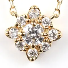 【新品仕上げ済】4℃ イエローゴールドダイヤモンドネックレス