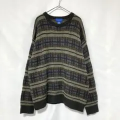 90s TOWN CRAFT デザインニット セーター 古着 XL Y2Kのサムネイル