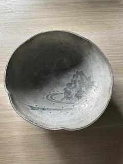 本錫製 菓子器 バラ絵付け 美術品 ヴィンテージ アンティーク 雑貨 