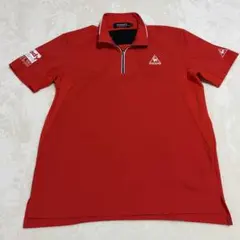 美品　ルコックゴルフ　メンズM ハーフジップ　ポロシャツ
