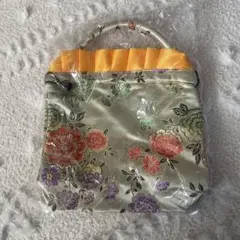 和装用バッグ 花柄 フリル付き