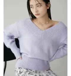 【新品未使用】LAGUNAMOON Vネックカラーショートニットプルオーバー