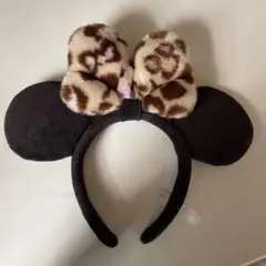 ディズニー ヒョウ柄リボン カチューシャ