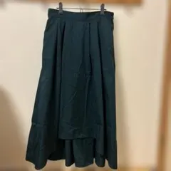 earth music&ecology ダークグリーン フレアロングスカート
