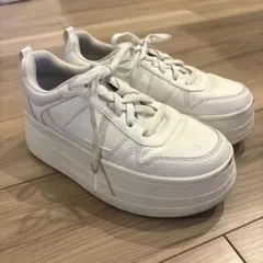 ZARA 厚底　プラットフォームスニーカー　ホワイト　36 23cm