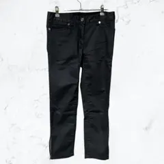 13959 マイケルコース 裾ジップ スキニーパンツ 黒 2 MKロゴプレートのサムネイル