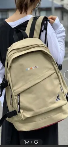 KANGOL リュック　カラフルロゴ　ベージュ