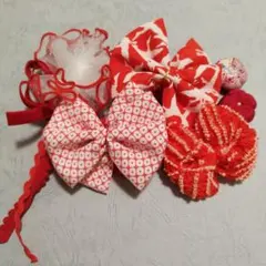 専用　りぼん　髪飾り チュール　しぼり　梅の花　七五三　ヘッドドレス 634