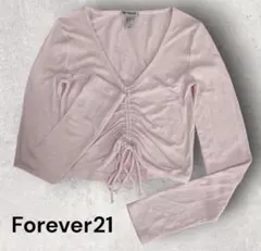 Forever 21 Vネックシャーリングニット長袖トップスうすピンクのサムネイル