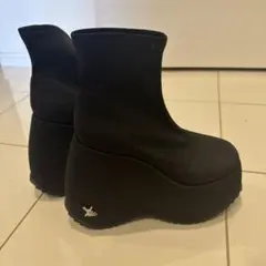 YELLO ブラック ウェッジソールブーツ YELLO トーキョー ブラック ダブル スニーカー ショートブーツ