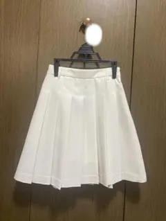 ‎*‎様 ホワイト プリーツスカート ゴム入り