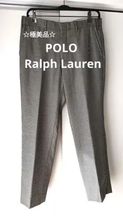 【極美品】POLO ラルフローレン ウール　チェック　スラックス　千鳥柄　XL