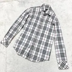 バーバリーブラックレーベル　ノバチェック　長袖シャツ　ホースロゴ