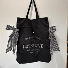 JENNI LOVE トートバッグ　黒　リボン付き