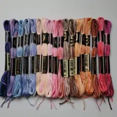 グラデーション レインボー色 刺しゅう糸②　18本セット