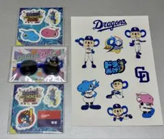 中日ドラゴンズ シール３点 ドアラぷっくりサングラス ブルーサマーフェス