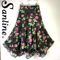 美品 3段フリル】フラメンコ ファルダ S 黒 花柄 - メルカリ
