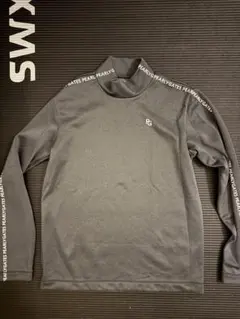 美品/2022年モデル　パーリーゲイツ 長袖 モックネック シャツ 6 LL 黒