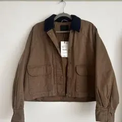 zara スウェード クロップドジャケット XS コントラストカラー