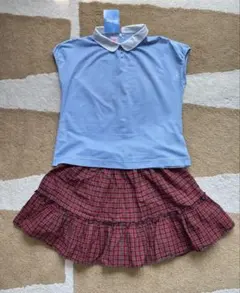 《新品タグ》familiar（ファミリア）ファミリアチェックひらひらスカート