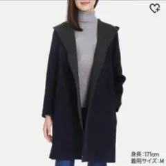 ユニクロ　ダブルフェイスフーデットコート【未使用】