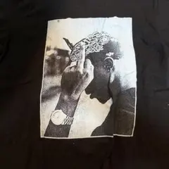 Tシャツ ブラック フォトプリント　2pac