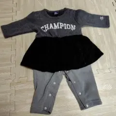 Champion ベビーロンパース　グレー/ブラック　70cm