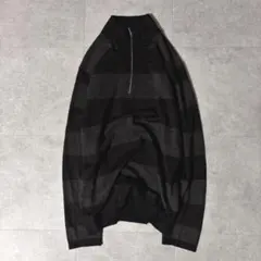 IS376【即完モデル】JAP古着デサントゴルフマルチボーダーハーフジップ