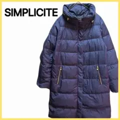 【SIMPLICITE】ダウンコート ジップアップ フード 防寒 カジュアル