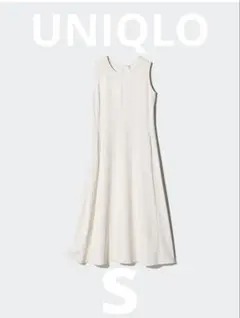 UNIQLO 美品ウルトラストレッチワンピース丈長めSオフホワイト