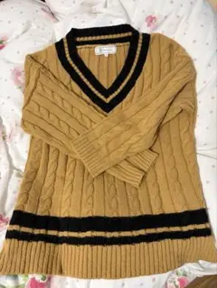 ROPÉ PICNIC ケーブル編み Vネックニット マスタード 38サイズ