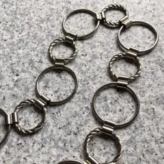 90年代　チェーンベルト　シルバー　リングデザイン　ビンテージ　美品　バブル期
