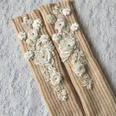 B-234 アームウォーマー　薔薇　防寒　ハンドメイド