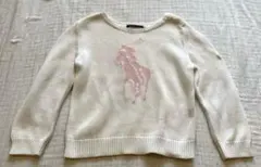 ラルフローレン 長袖 ニット セーター ピンク ビッグポニー 100