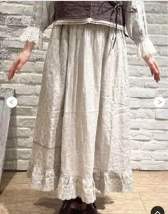 sm2✕kazumi 刺繍レース3wayスカート　リネン100%