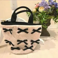 ピンクファーリボンショルダーバッグ　新品未使用