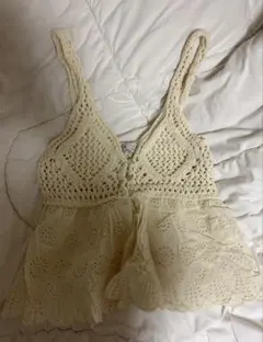 ZARA クリーム色 ビスチェ M