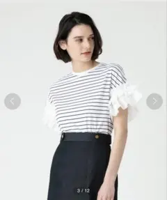 美品 24SS✨️Ballseyポリエステルレーヨンカラミフレンチスリーブ