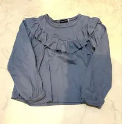 BEBE ブルー フリル長袖カットソー 120