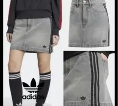 adidas デニムスカート グレー　Lサイズ