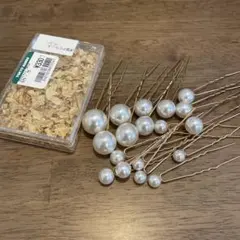 ブライダルにおすすめ！パール付きヘアピンセットと金箔