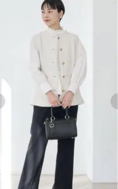 グリーンレーベルリラクシング　ホワイトツイードベスト ボタン付き