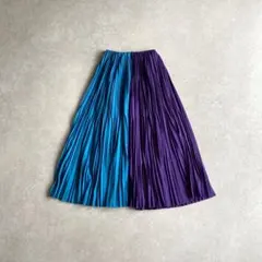 ASTRAET バイカラー マキシ丈 プリーツスカート 日本製