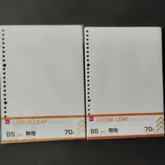 DAISO ルーズリーフ B5 無地 26穴 70枚 2冊セットのサムネイル