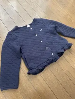 petit main ネイビー キルティング カーディガン 120cm キッズ