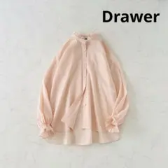 Drawer フリルスタンドカラーブラウス　ピンク